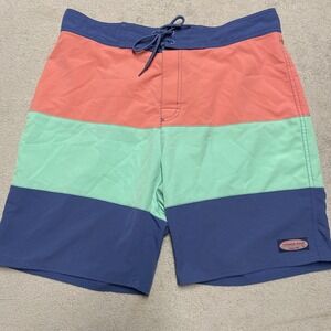Vineyard Vines Swim Trunks Mens 34 Colorblock Drawstring Shorts Beach Preppy‎